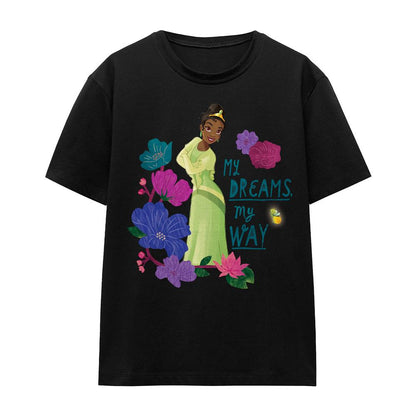 Black - Front - The Princess and the Frog Unisex Adult My Dreams, My Way Tiana T-Shirt