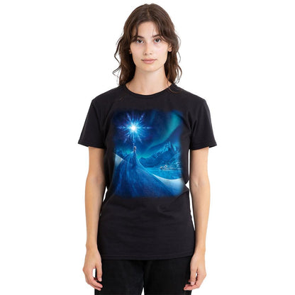 Black - Side - Frozen Unisex Adult Magical Light Elsa T-Shirt