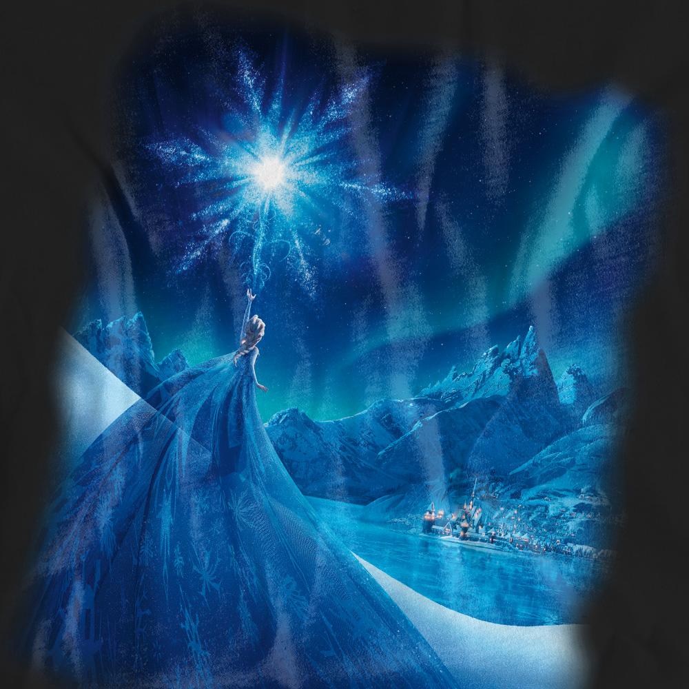 Black - Pack Shot - Frozen Unisex Adult Magical Light Elsa T-Shirt