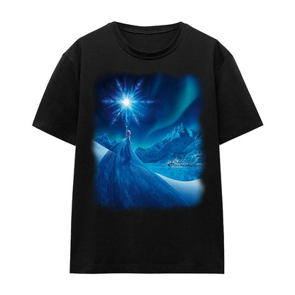 Black - Front - Frozen Unisex Adult Magical Light Elsa T-Shirt