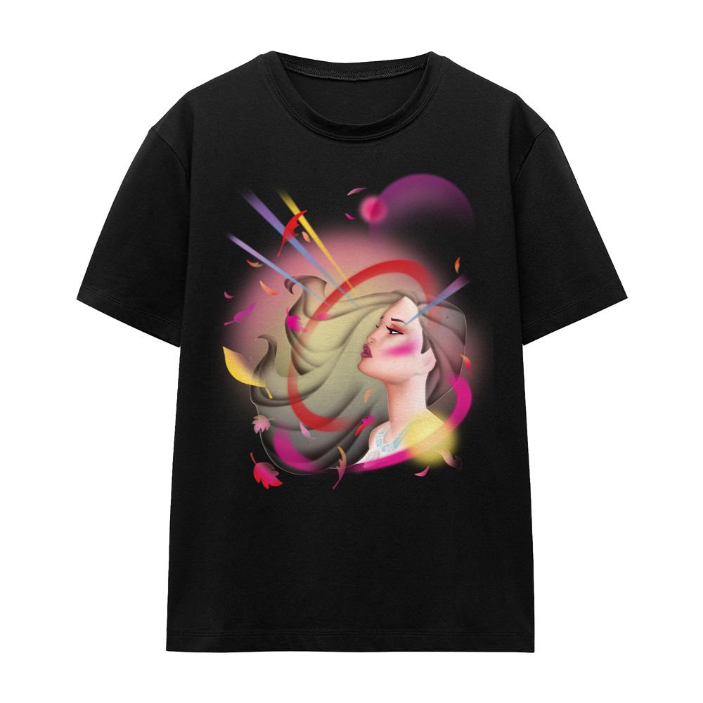 Black - Front - Pocahontas Unisex Adult Airbrush T-Shirt