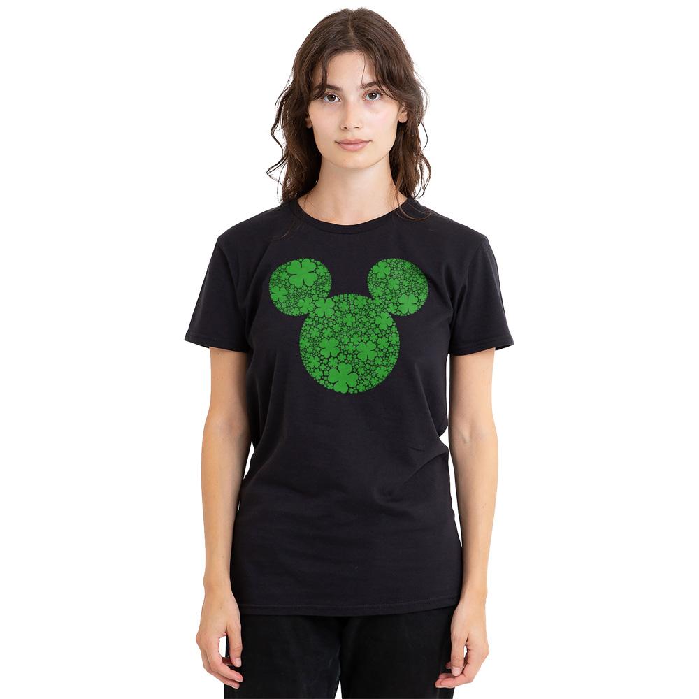 Black - Side - Disney Unisex Adult Shamrock Ears Mickey Mouse St Patricks Day T-Shirt