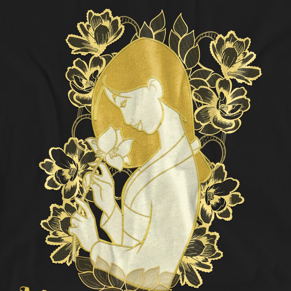 Black - Pack Shot - Mulan Unisex Adult Golden Garden T-Shirt