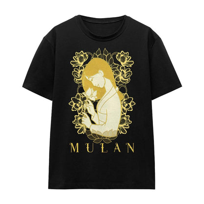 Black - Front - Mulan Unisex Adult Golden Garden T-Shirt