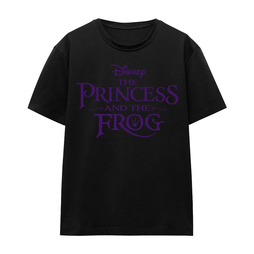 Black - Front - The Princess and the Frog Unisex Adult Logo T-Shirt