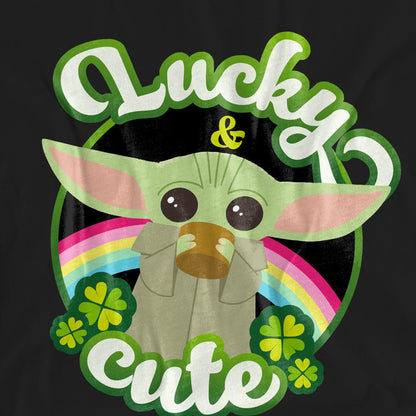 Black - Pack Shot - Star Wars Unisex Adult Lucky Cute Grogu St Patricks Day T-Shirt