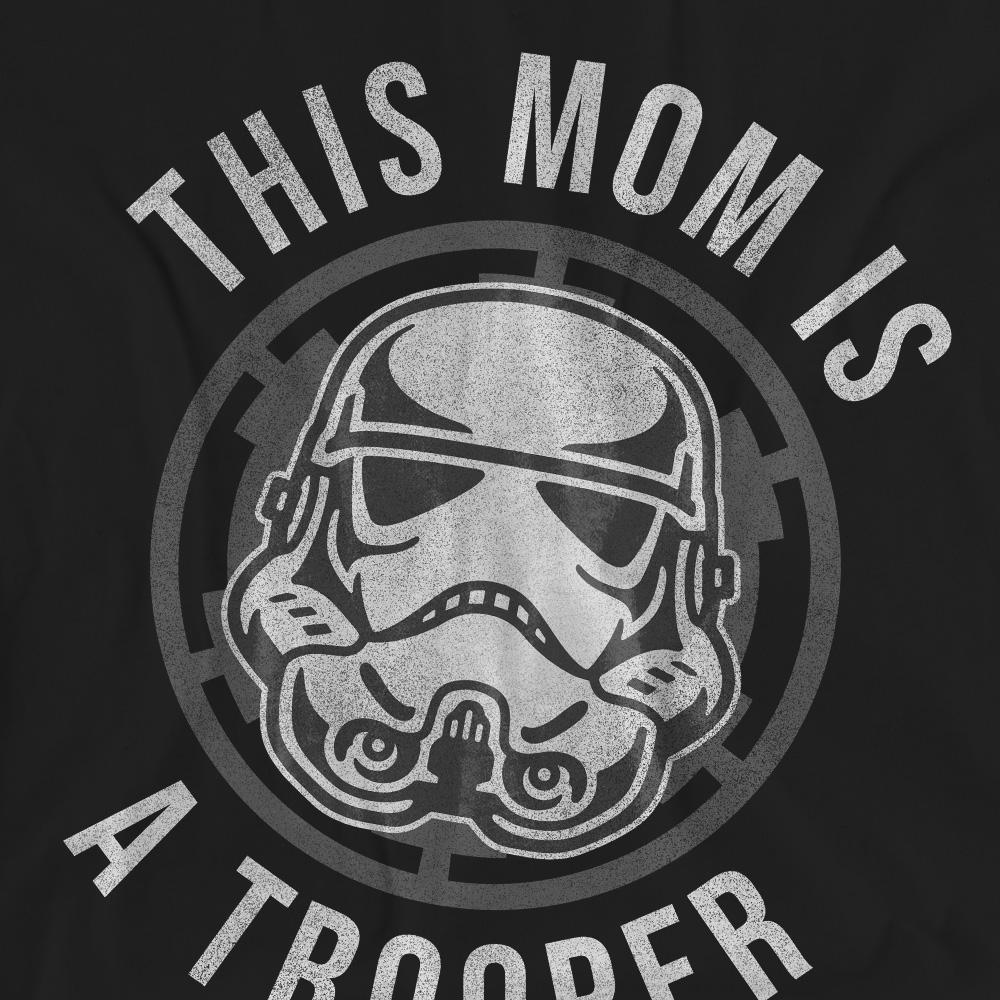 Black - Pack Shot - Star Wars Unisex Adult Mom Is A Trooper Mothers Day T-Shirt