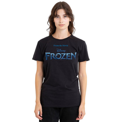 Black - Side - Frozen Unisex Adult Logo T-Shirt