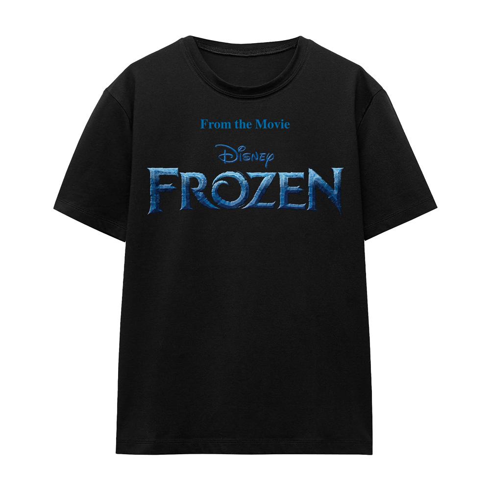 Black - Front - Frozen Unisex Adult Logo T-Shirt