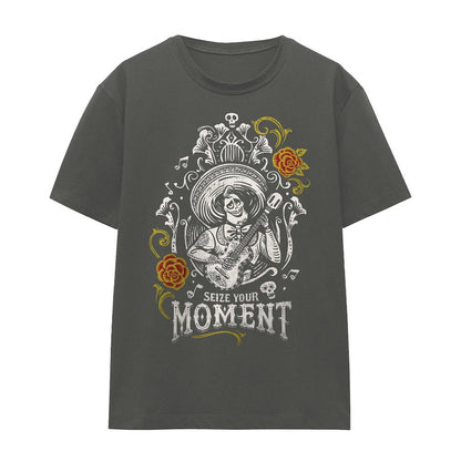 Charcoal - Front - The Nightmare Before Christmas Unisex Adult Monster Jack Sally Drawing T-Shirt