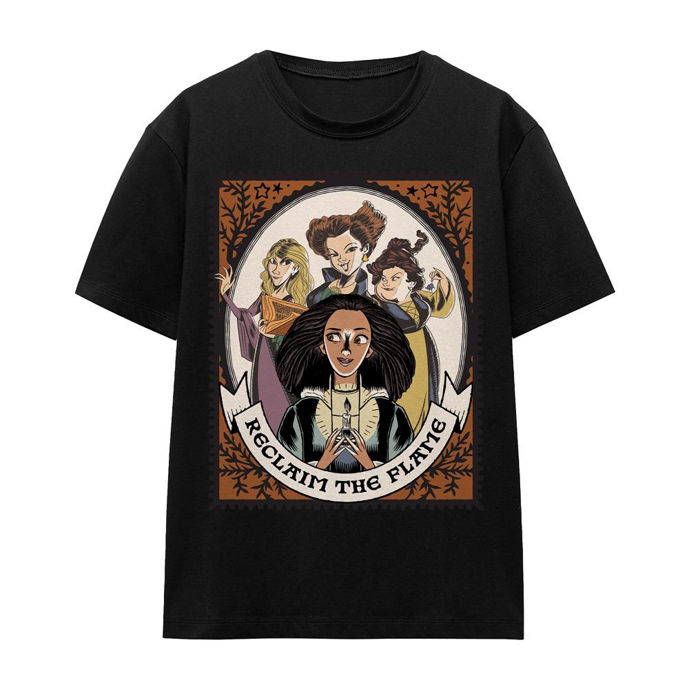 Black - Front - Hocus Pocus 2 Unisex Adult Reclaim The Flame Becca Stamp T-Shirt