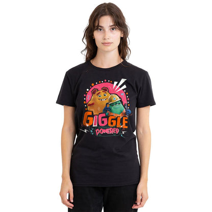 Black - Side - Monsters at Work Unisex Adult Giggle Powered Val & Cutter T-Shirt