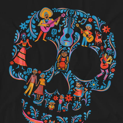 Black - Pack Shot - Coco Unisex Adult Day Of The Dead Rivera Family Skull T-Shirt