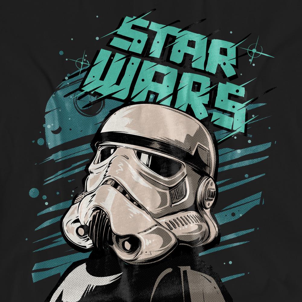 Black - Pack Shot - Star Wars Unisex Adult Street Glare Stormtrooper T-Shirt