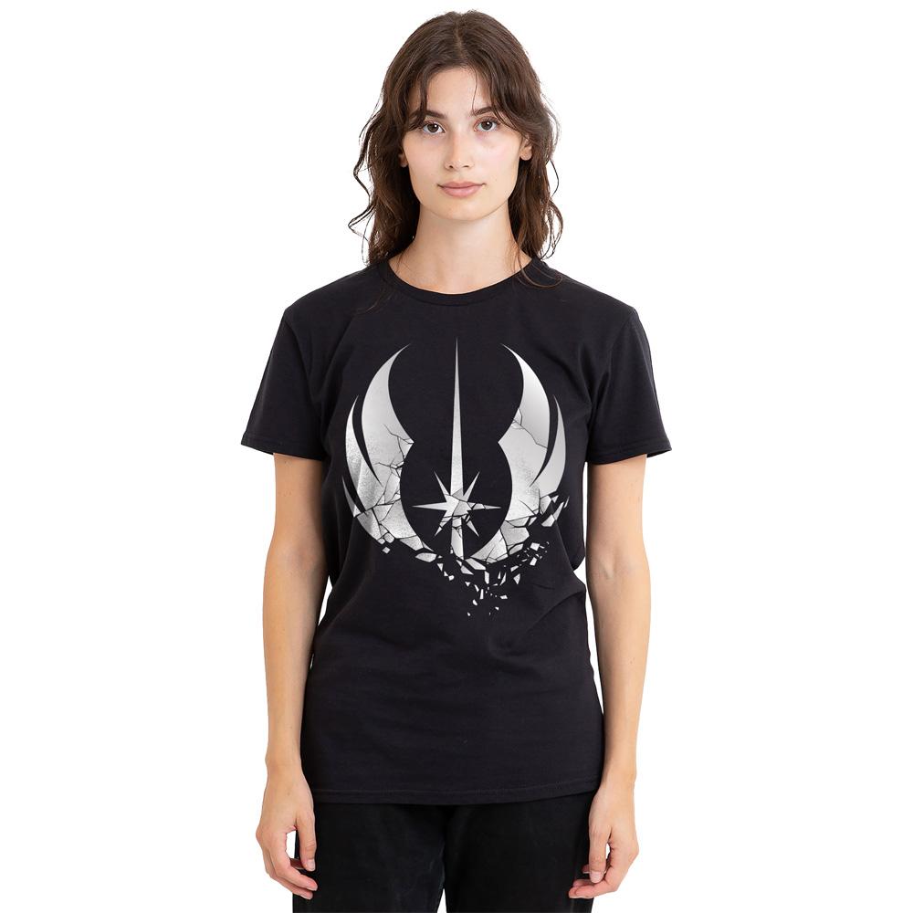 Black - Side - Star Wars Unisex Adult Jedi Obi Wan Kenobi Shattered T-Shirt