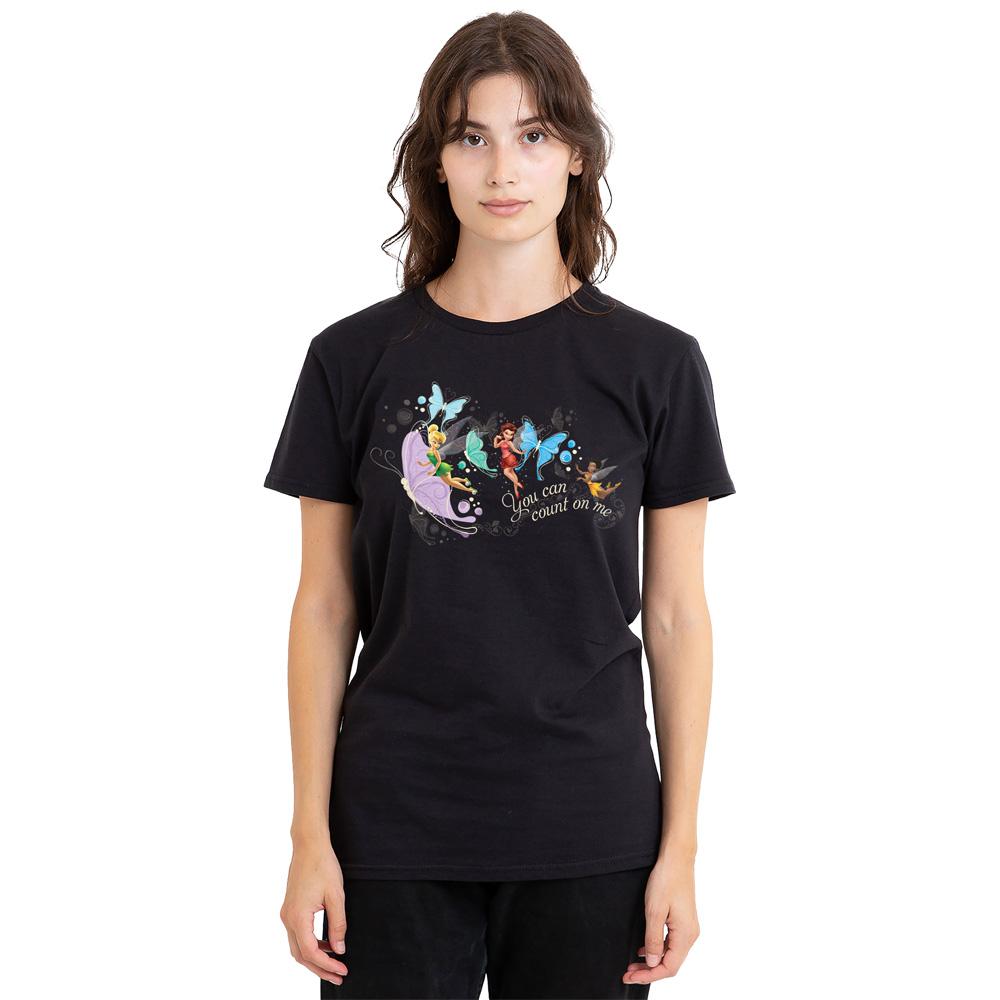 Black - Side - Disney Fairies Unisex Adult You Can Count On Me Tinker Bell & Rosetta T-Shirt