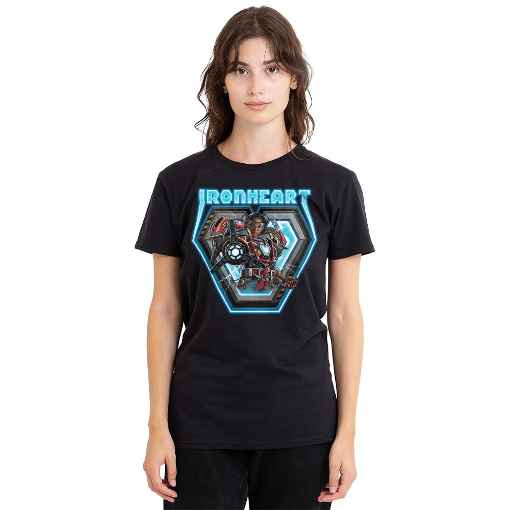Black - Side - Black Panther: Wakanda Forever Unisex Adult Ironheart Glow T-Shirt