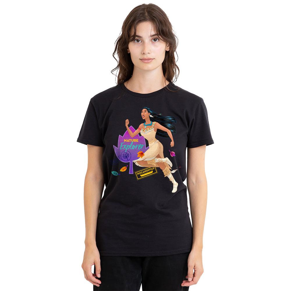 Black - Side - Pocahontas Unisex Adult Natural Explorer T-Shirt