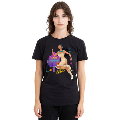 Black - Side - Pocahontas Unisex Adult Natural Explorer T-Shirt