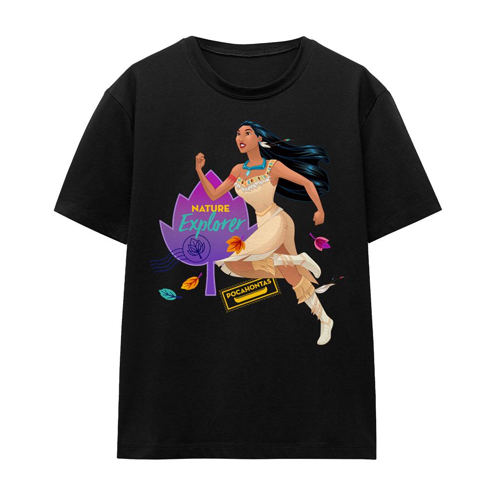 Black - Front - Pocahontas Unisex Adult Natural Explorer T-Shirt