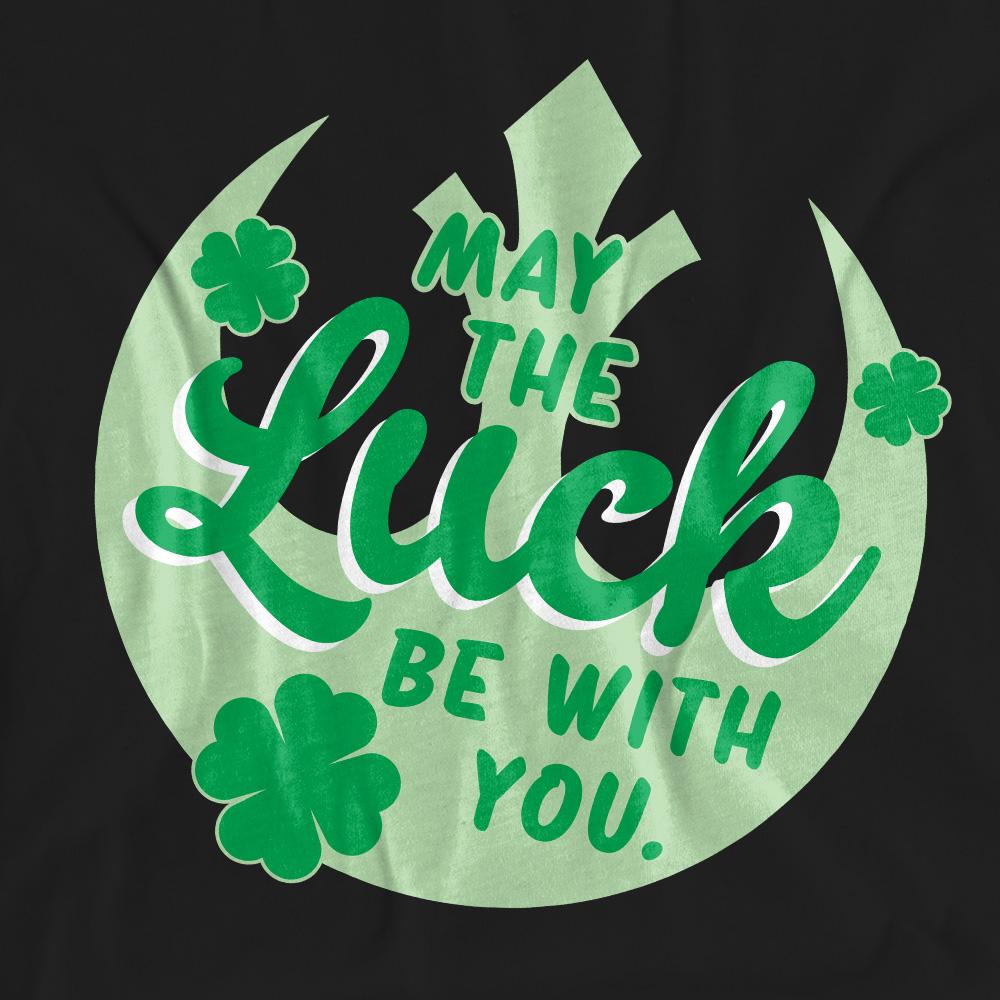 Black - Pack Shot - Star Wars Unisex Adult Luck Rebel Sign St Patricks Day T-Shirt