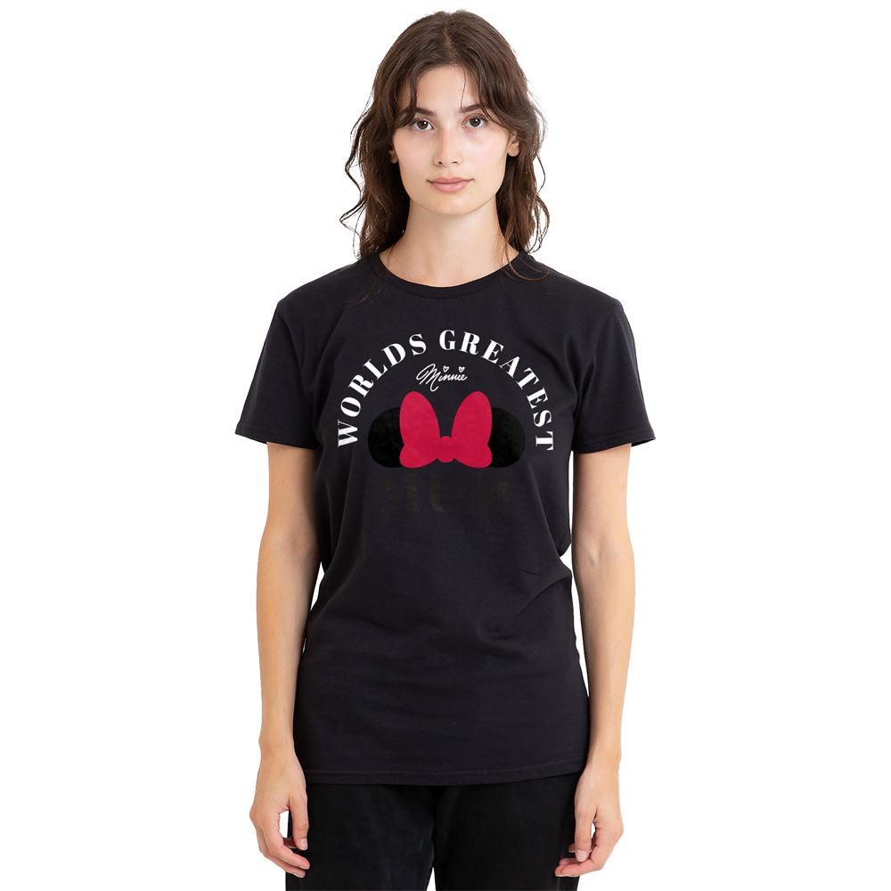 Black - Side - Minnie Mouse Unisex Adult World´s Greatest Mum Mothers Day T-Shirt