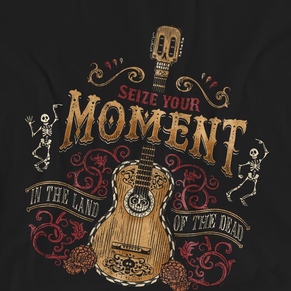 Black - Pack Shot - Coco Unisex Adult Seize Your Moment In The Land Of The Dead T-Shirt