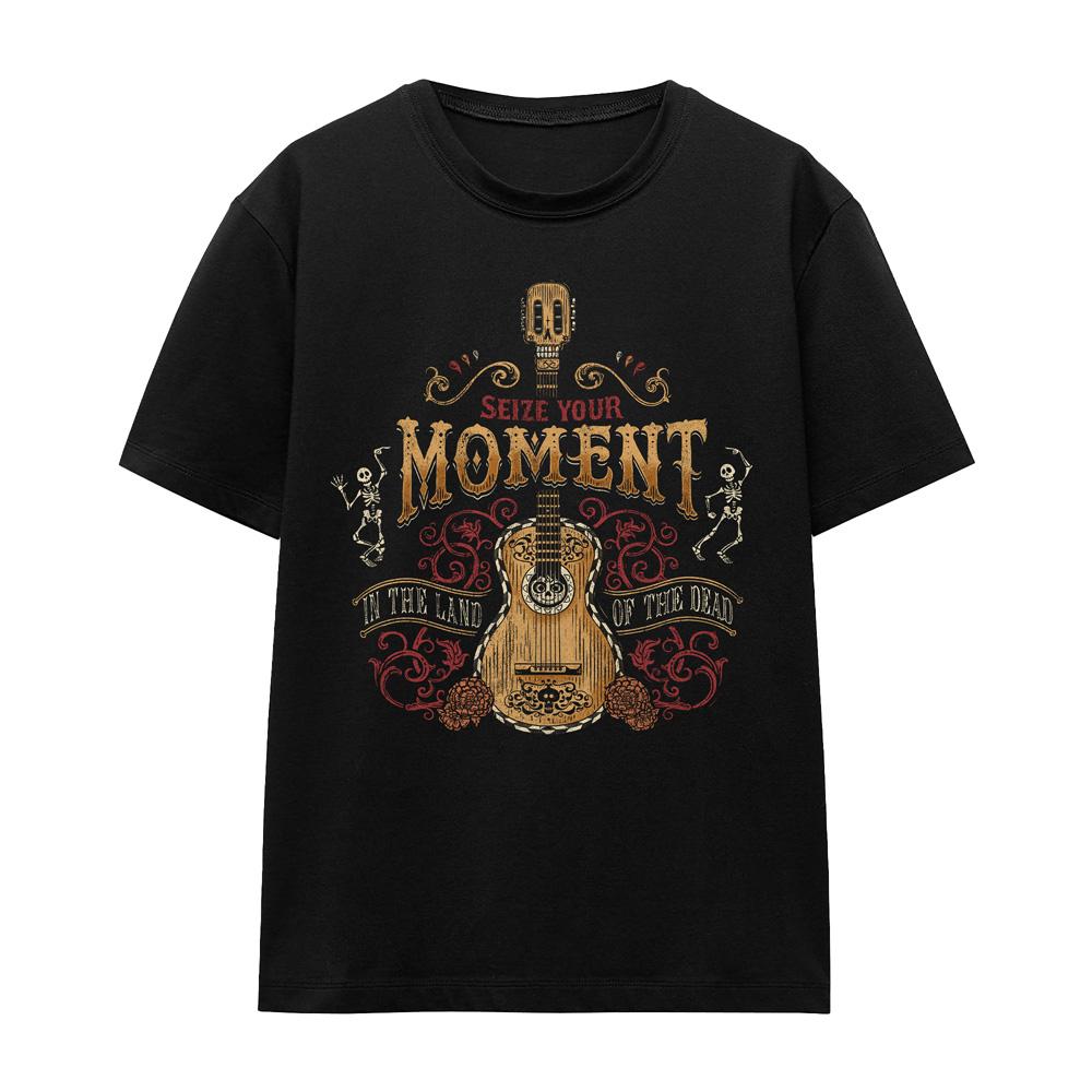 Black - Front - Coco Unisex Adult Seize Your Moment In The Land Of The Dead T-Shirt