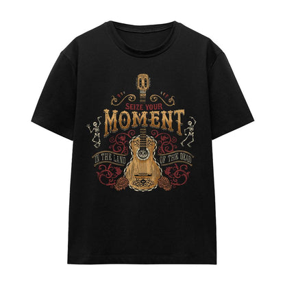 Black - Front - Coco Unisex Adult Seize Your Moment In The Land Of The Dead T-Shirt