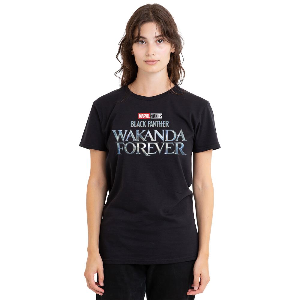 Black - Side - Black Panther: Wakanda Forever Unisex Adult Logo T-Shirt
