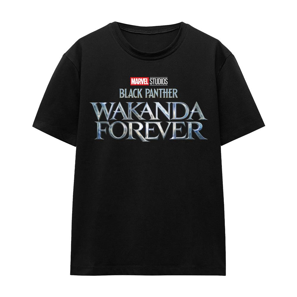 Black - Front - Black Panther: Wakanda Forever Unisex Adult Logo T-Shirt