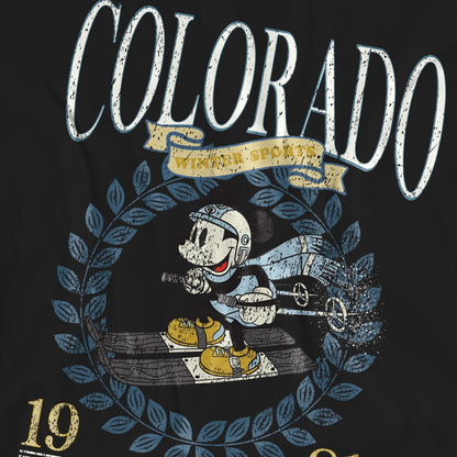Black - Pack Shot - Disney Unisex Adult Colorado Ski Mickey Mouse T-Shirt