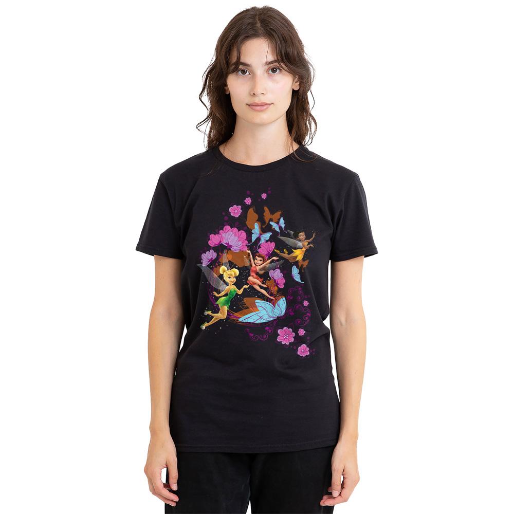 Black - Lifestyle - Disney Fairies Unisex Adult And Butterflies Tinker Bell & Rosetta T-Shirt