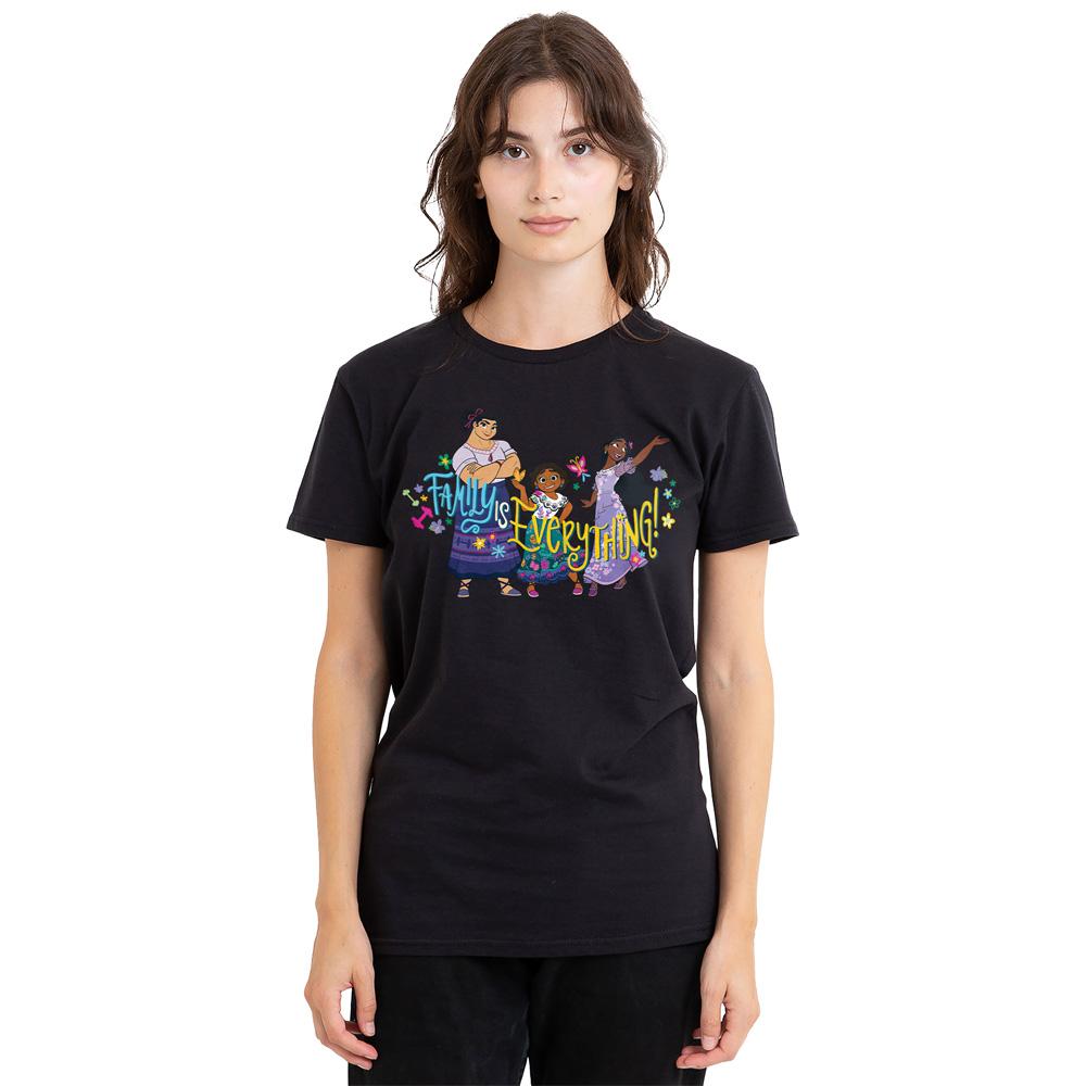 Black - Side - Encanto Unisex Adult Family Is Everything Mirabel Isabela Luisa T-Shirt