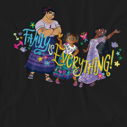 Black - Pack Shot - Encanto Unisex Adult Family Is Everything Mirabel Isabela Luisa T-Shirt