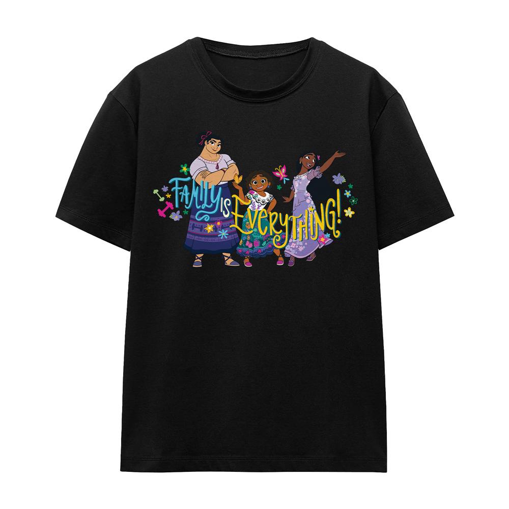 Black - Front - Encanto Unisex Adult Family Is Everything Mirabel Isabela Luisa T-Shirt
