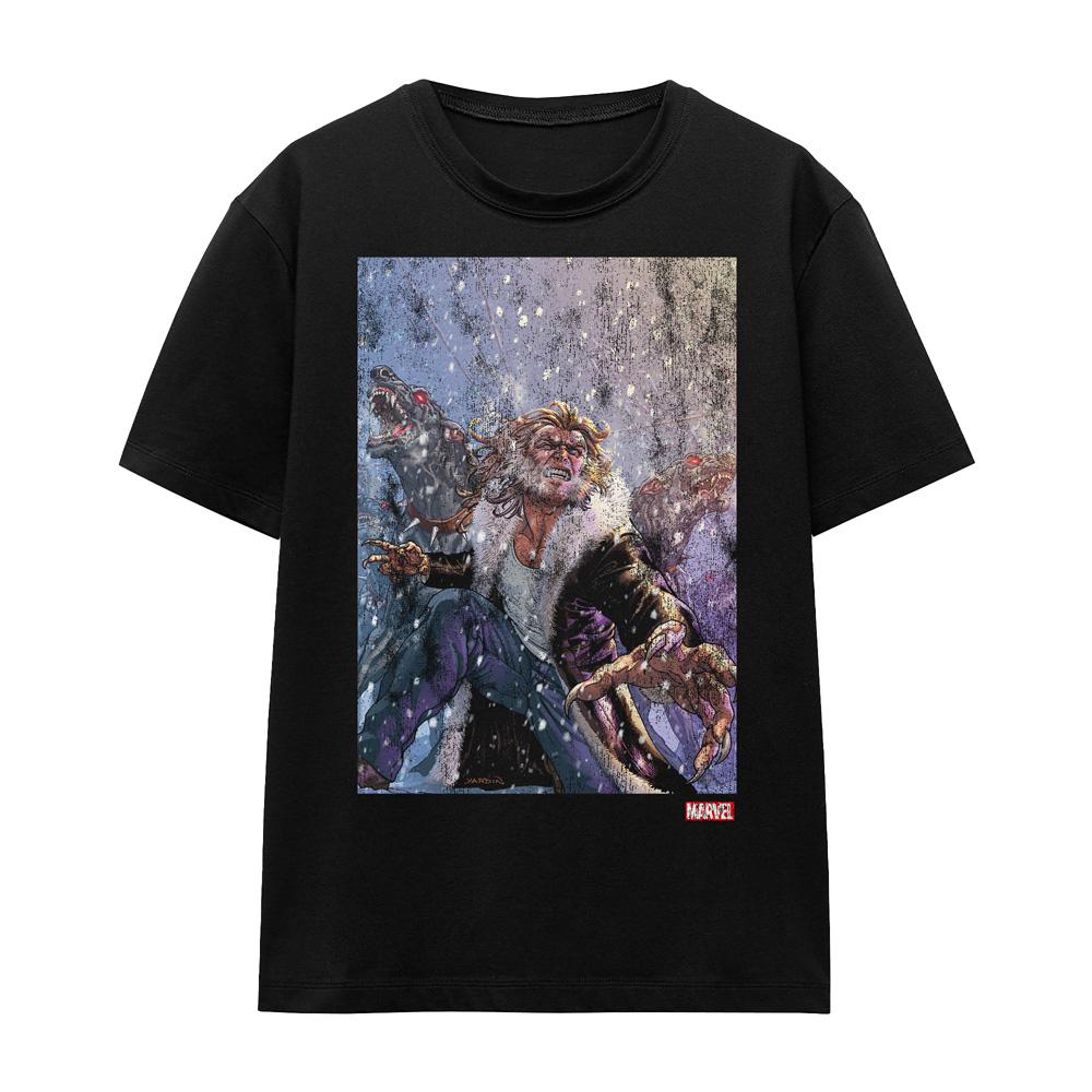 Black - Front - Marvel Unisex Adult X-Men Sabretooth Dogs T-Shirt