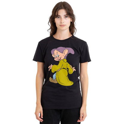 Black - Side - Snow White Unisex Adult Dopey Poses T-Shirt
