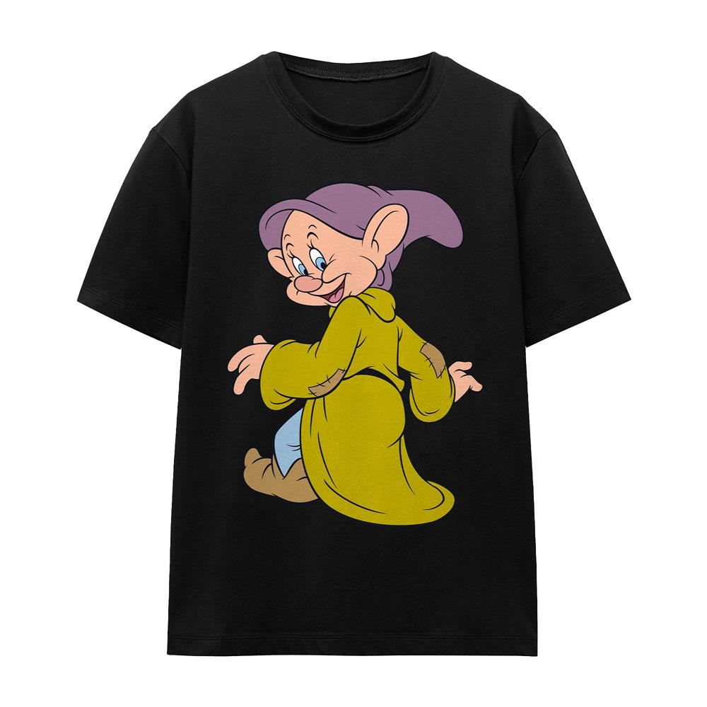 Black - Front - Snow White Unisex Adult Dopey Poses T-Shirt