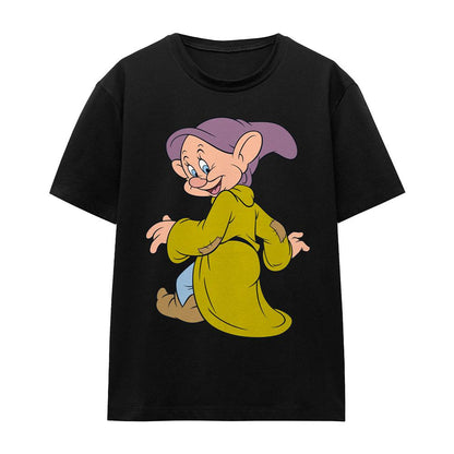 Black - Front - Snow White Unisex Adult Dopey Poses T-Shirt