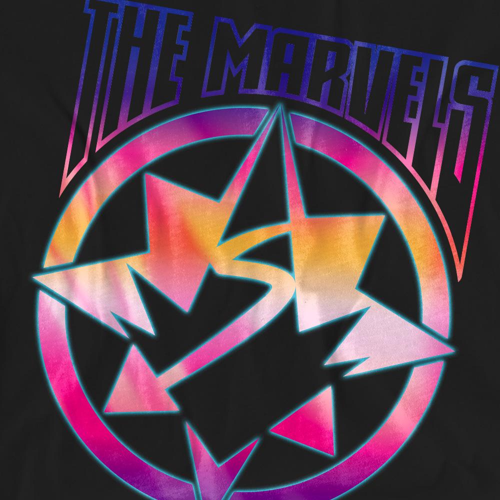 Black - Pack Shot - The Marvels Unisex Adult Gradient Logo T-Shirt
