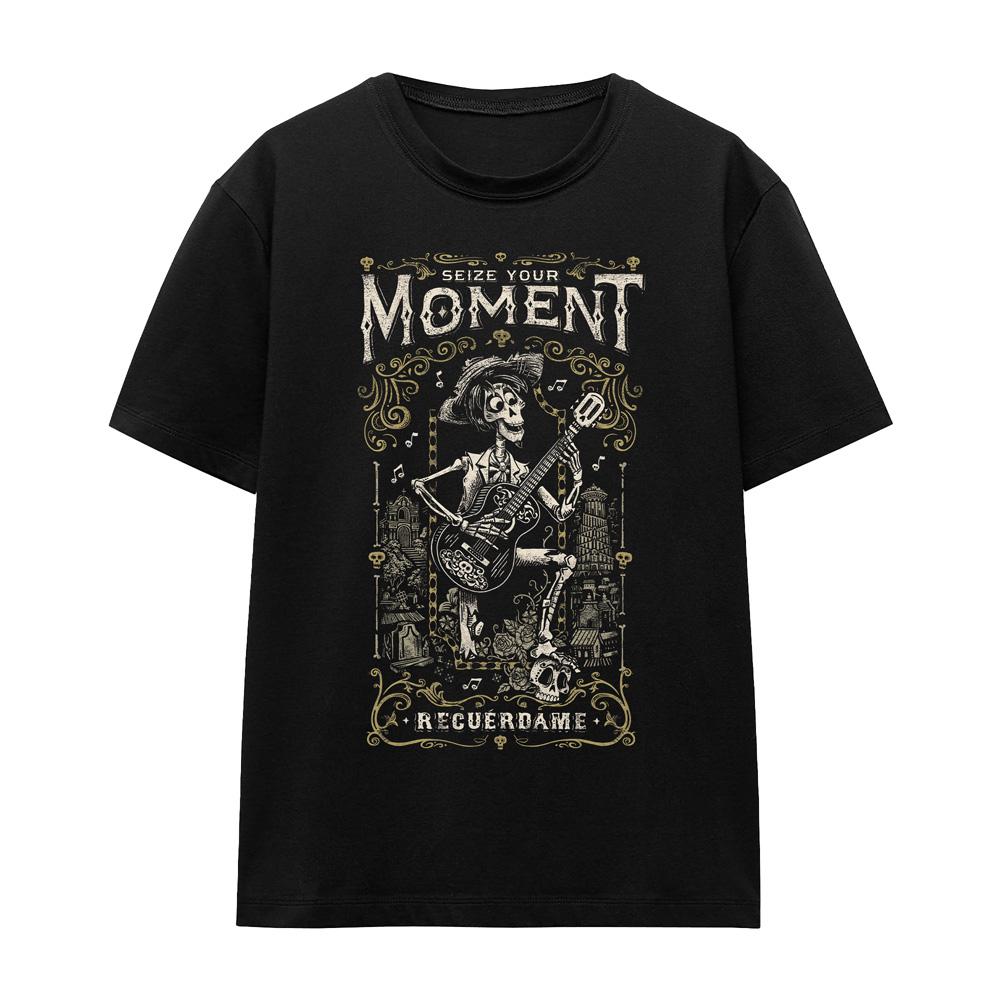 Black - Front - Coco Unisex Adult Seize Your Moment Recuerdame Hector T-Shirt