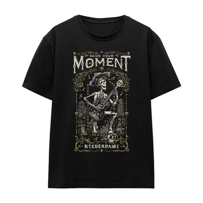 Black - Front - Coco Unisex Adult Seize Your Moment Recuerdame Hector T-Shirt
