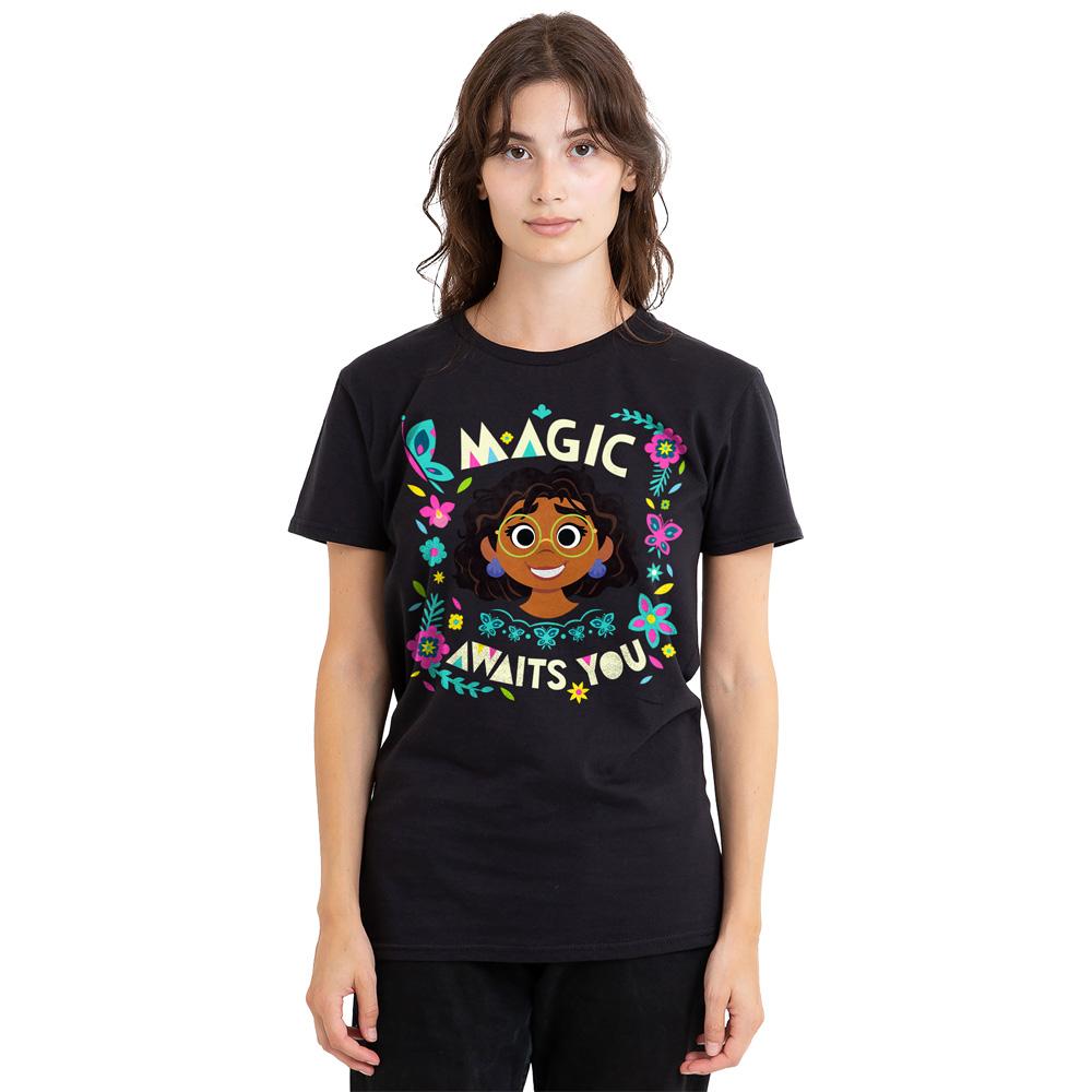 Black - Side - Encanto Unisex Adult Magic Awaits You Mirabel T-Shirt