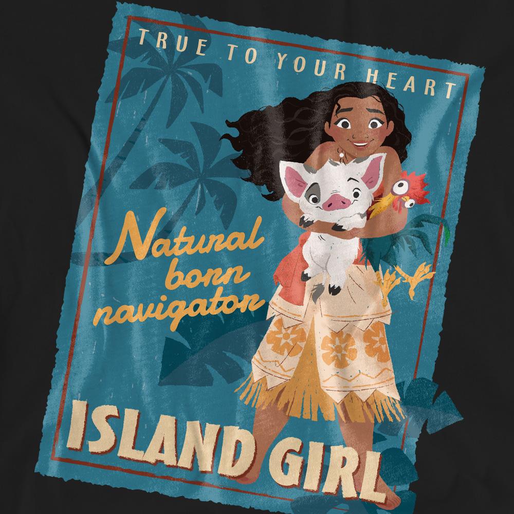 Black - Pack Shot - Moana Unisex Adult Island Girl T-Shirt