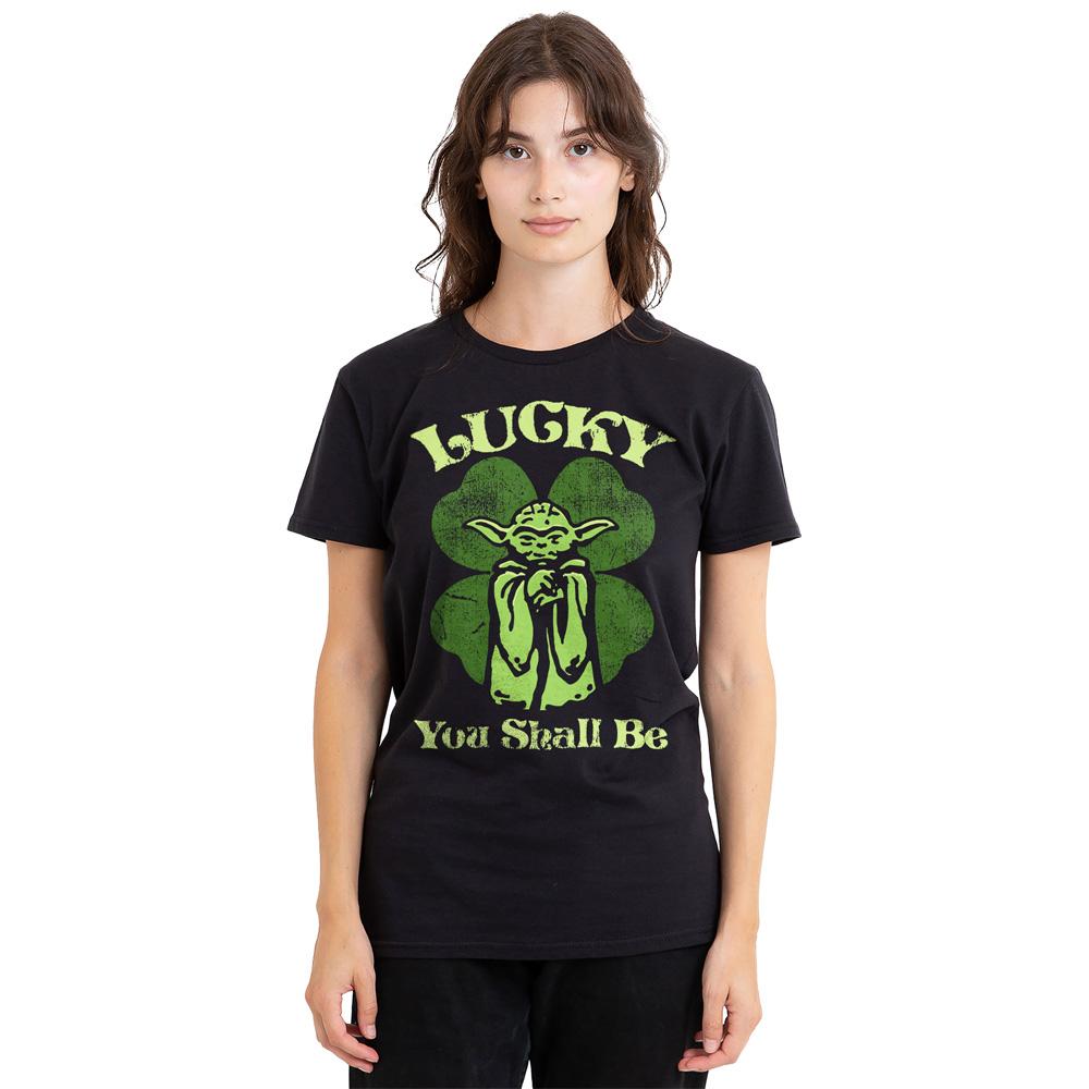 Black - Side - Star Wars Unisex Adult Lucky Yoda St Patricks Day T-Shirt