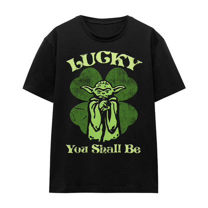 Black - Front - Star Wars Unisex Adult Lucky Yoda St Patricks Day T-Shirt