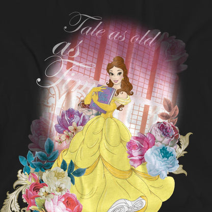 Black - Pack Shot - Beauty And The Beast Unisex Adult Belle Flowers T-Shirt