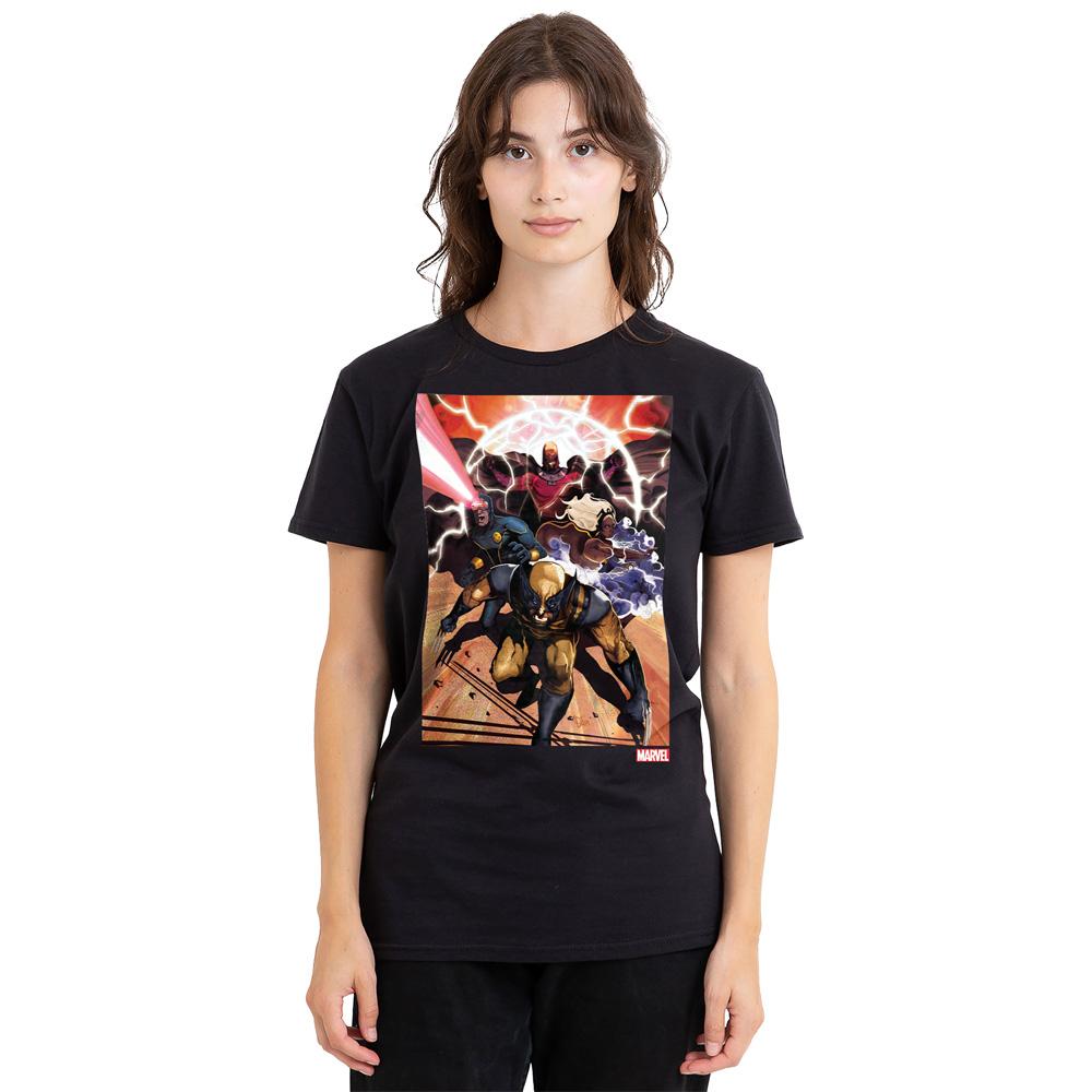 Black - Side - Marvel Unisex Adult X-Men Team Attack T-Shirt