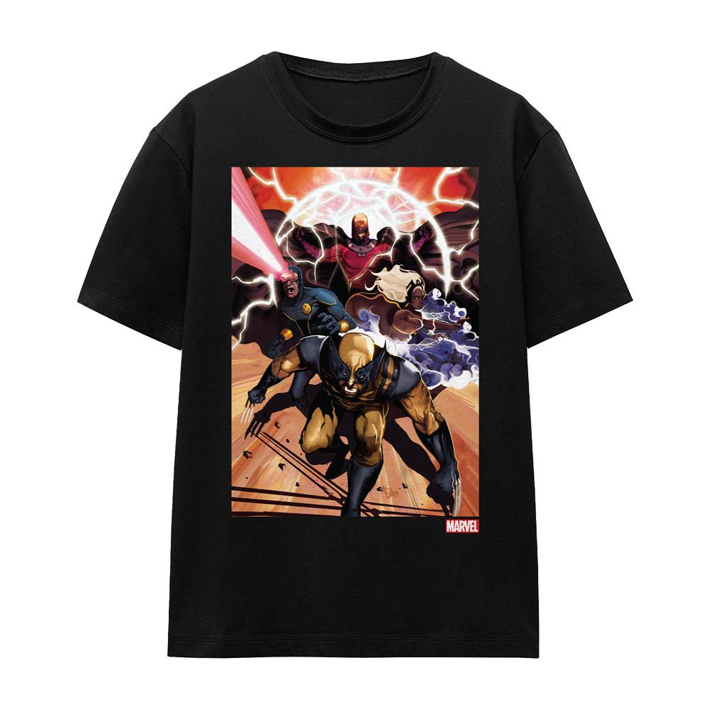 Black - Front - Marvel Unisex Adult X-Men Team Attack T-Shirt